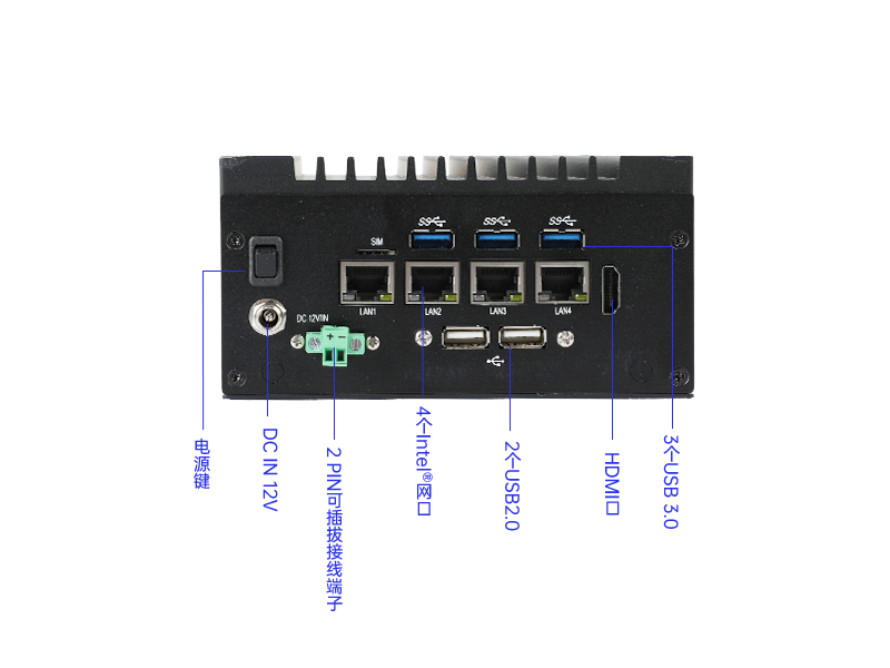 嵌入式無風扇工控機,酷睿11代i3/i5/i7/賽揚處理器,DTB-3670-1185