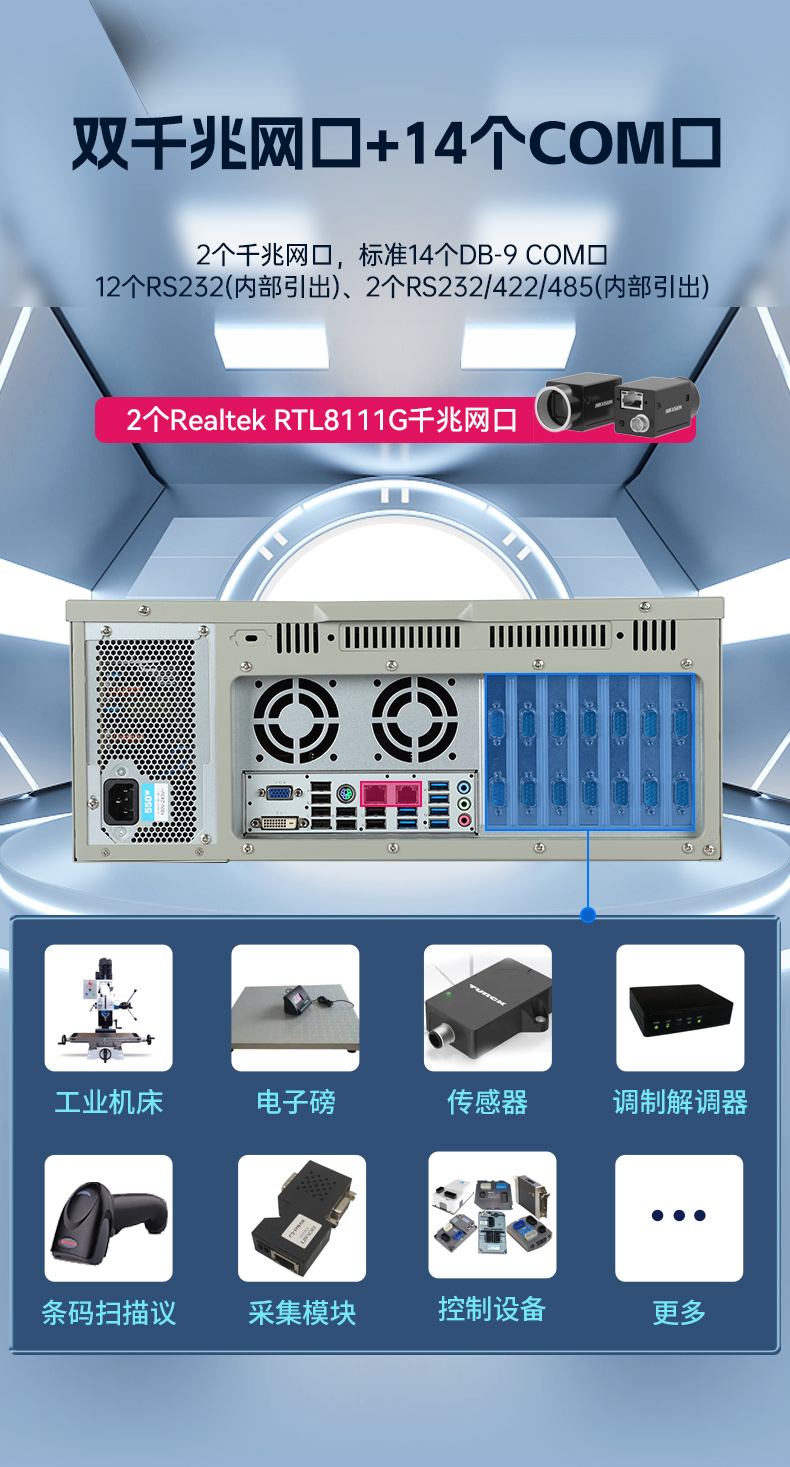 4U上架式工控機(jī),研華主板14個COM口主機(jī)電腦,DT-610L-684G2.jpg